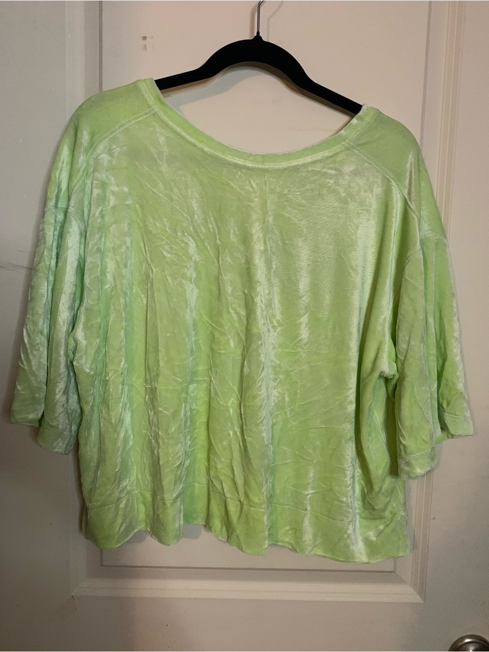 Free People Light Green Velour Relaxed Women’s Tee T-shirt Top Size XS